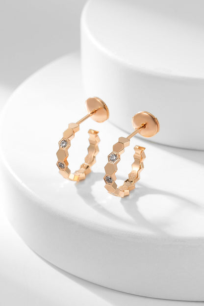 [AURORA]BEE LOVE DIAMOND HOOP EARRINGS
