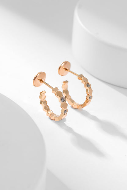 [AURORA]BEE LOVE DIAMOND HOOP EARRINGS