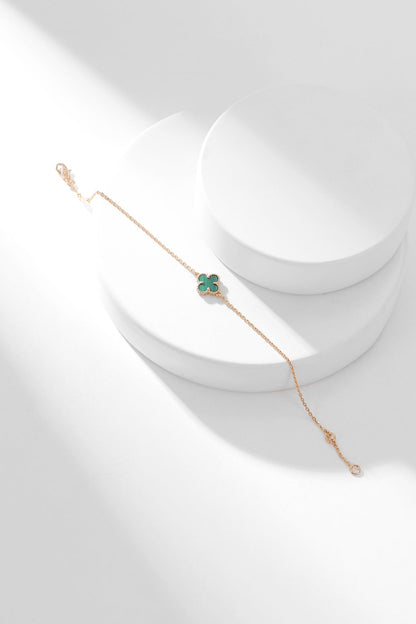[AURORA]CLOVER BRACELET MALACHITE 1 MOTIF