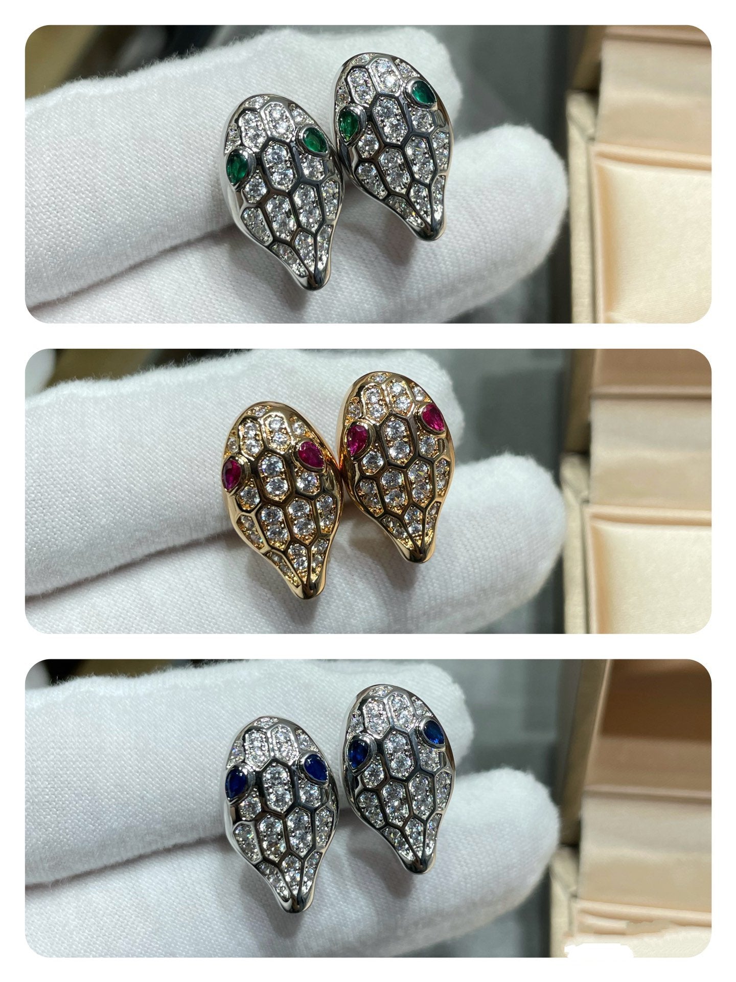 [AURORA]SERPENT DIAMOND STUD EARRINGS