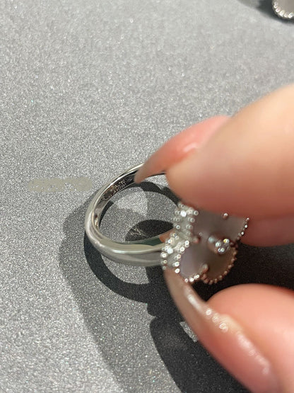 [basloveJW]CLOVER SILBER-MOP-DIAMANTRING