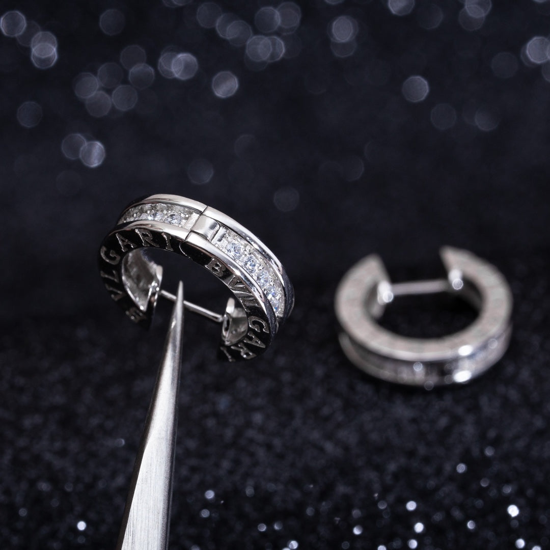 [AURORA]ZERO 1 MINI SILVER DIAMOND EARRINGS