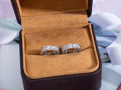 [AURORA]ZERO 1 MINI SILVER DIAMOND EARRINGS