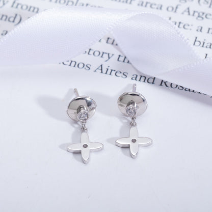 [AURORA]VIDYLLE SILVER DIAMOND MINI DROP EARRINGS