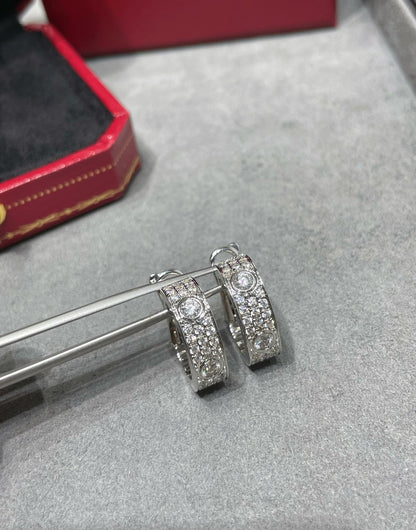 [AURORA]LOVE 5.5MM DIAMOND PAVED EARRINGS