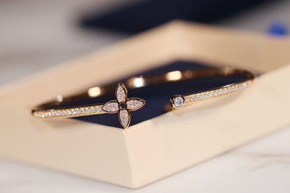 [AURORA]IDYLLE GOLD OPEN BRACELET DIAMOND PAVED