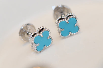 [basloveJW]CLOVER MINI TÜRKIS SILBER OHRSTECKER