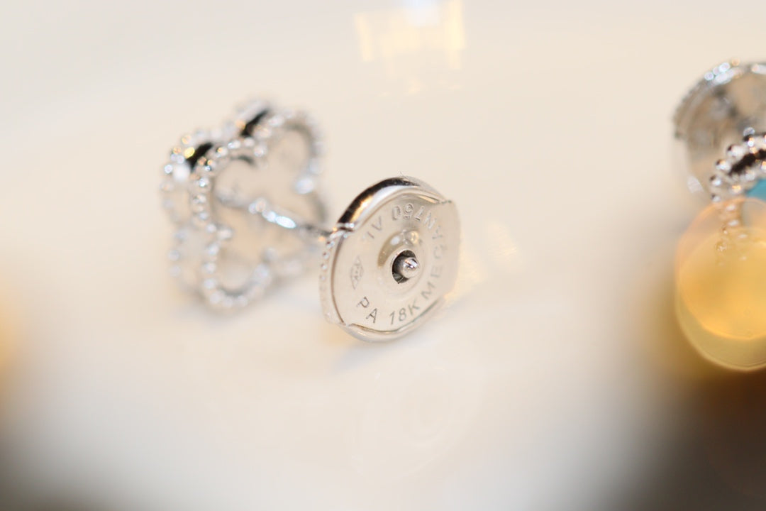 [basloveJW]CLOVER MINI TÜRKIS SILBER OHRSTECKER