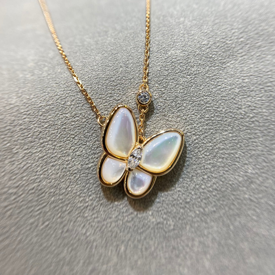 [basloveJW]BUTTERFLY MOP DIAMOND HALSKETTE