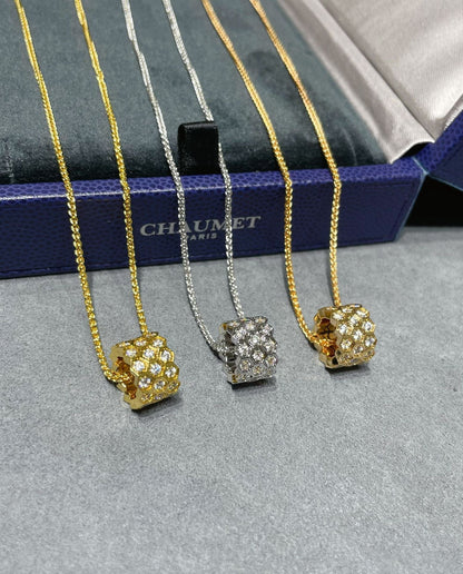[AURORA]BEE LOVE DIAMOND PAVED 3 ROW NECKLACE
