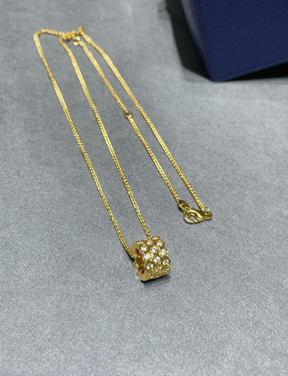 [AURORA]BEE LOVE DIAMOND PAVED 3 ROW NECKLACE
