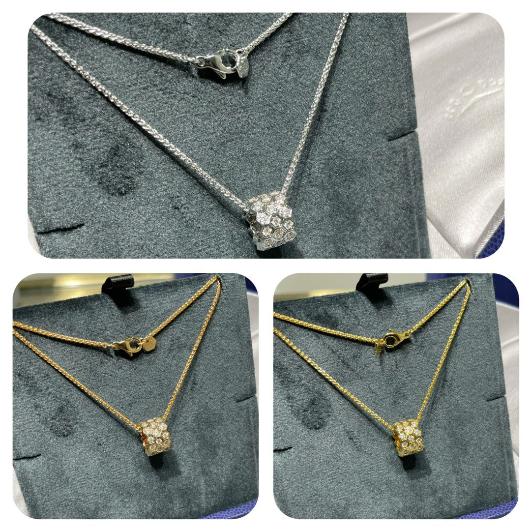 [AURORA]BEE LOVE DIAMOND PAVED 3 ROW NECKLACE