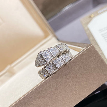 [AURORA]SERPENTI RING SILVER DIAMOND PAVED