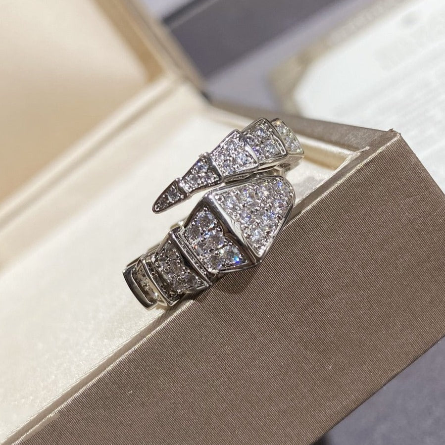 [AURORA]SERPENTI GROSSER RING SILBER MIT DIAMANTEN