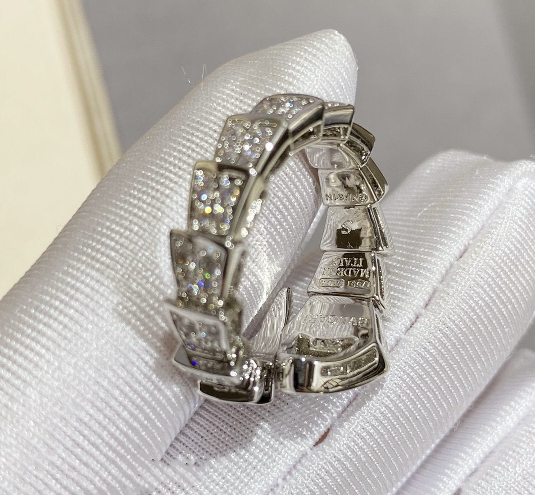 [AURORA]SERPENTI GROSSER RING SILBER MIT DIAMANTEN