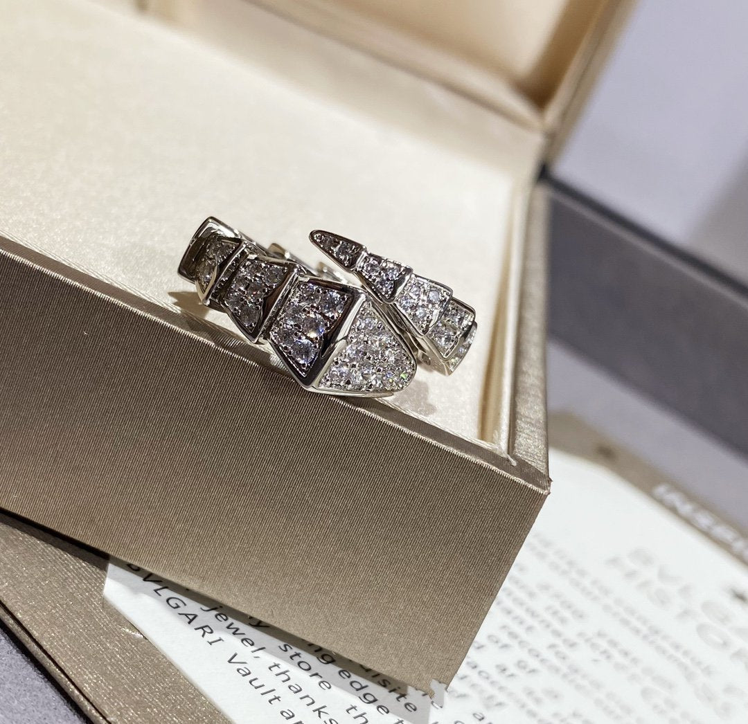 [AURORA]SERPENTI GROSSER RING SILBER MIT DIAMANTEN
