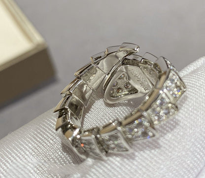 [AURORA]SERPENTI GROSSER RING SILBER MIT DIAMANTEN