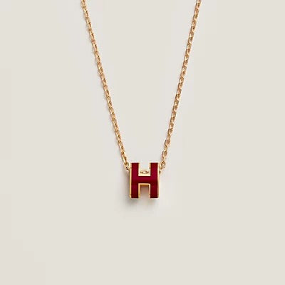 [AURORA]HM CLIC ROTE EMAILLE GOLD HALSKETTE