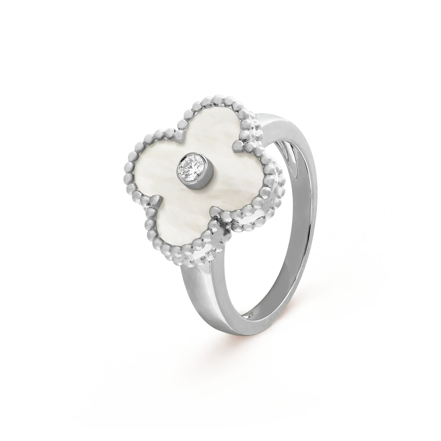 [basloveJW]CLOVER SILBER-MOP-DIAMANTRING