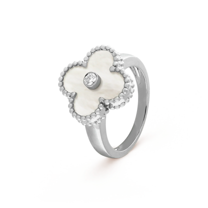 [basloveJW]CLOVER SILBER-MOP-DIAMANTRING