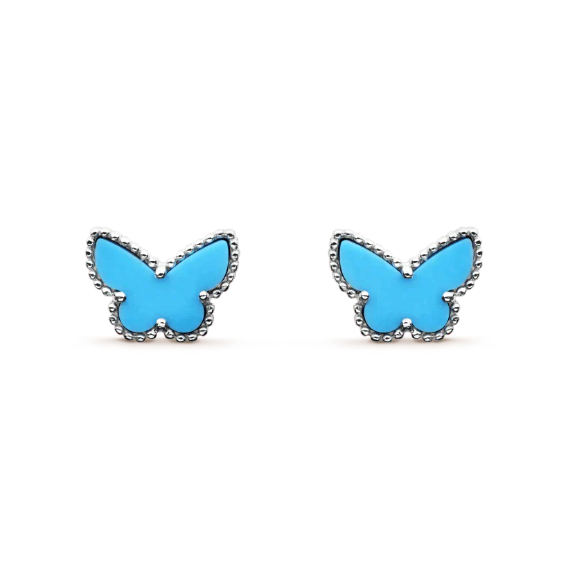 [basloveJW] SCHMETTERLING TÜRKIS OHRRINGE SILBER