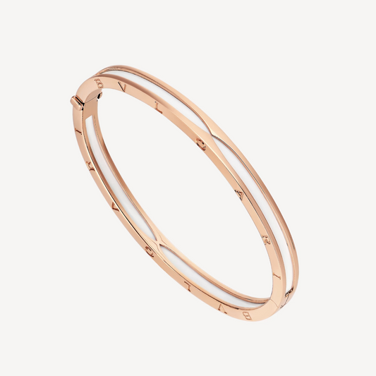 [AURORA]ZERO 1 PINK GOLD WITH WHITE CERAMIC BRACELET