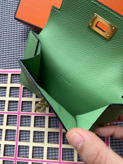 HM Kelly Pocket 13.5 Green Epsom Ghw