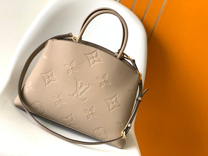 PETIT PALAIS PM MEDIUM SHOULDER BAG 29 IN BROWN EMBOSSED COWHIDE GOLD-TONE HARDWARE
