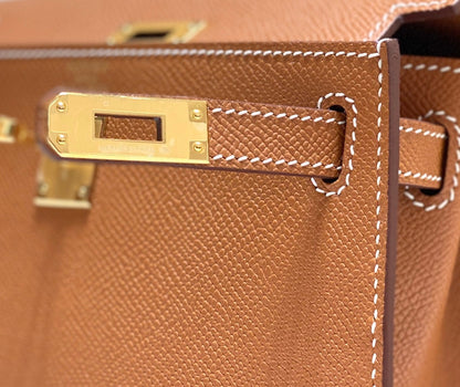 KELLY MINI 20 BAG IN BRONZE BROWN CALFSKIN WITH GOLD HARDWARE (MADE-TO-ODER)