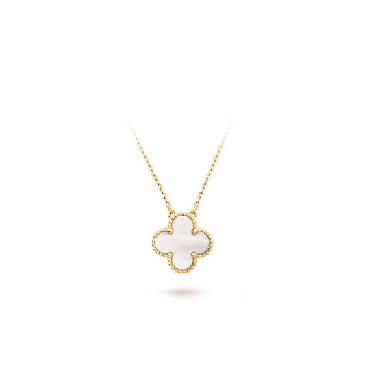 [basloveJW]CLOVER MITTLERE SILBER-WEISSE MOP-HALSKETTE 