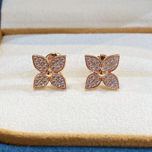 [AURORA]STAR BLOSSOM OHRSTECKER ROTGOLD DIAMANTEN