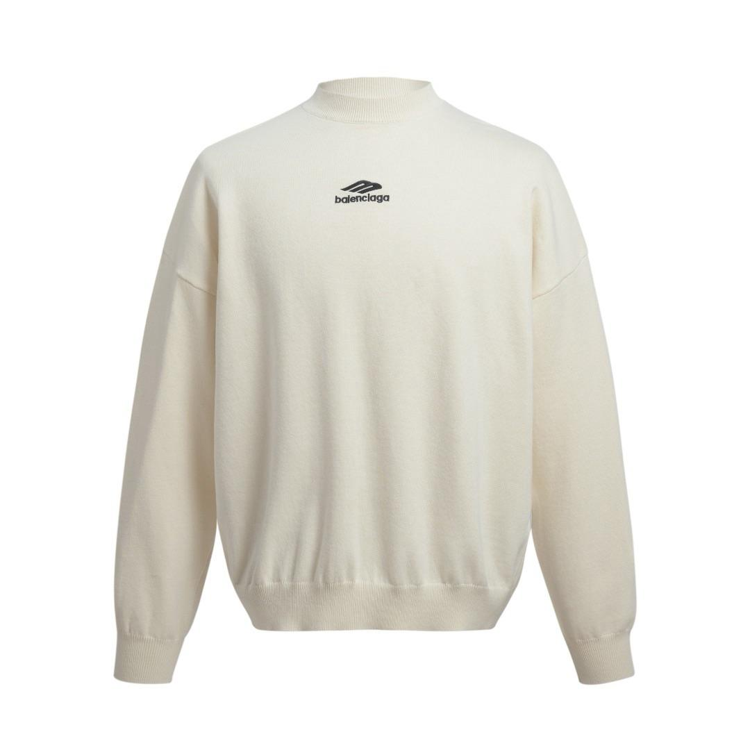 Crew Neck Letter Embroidered Sweater