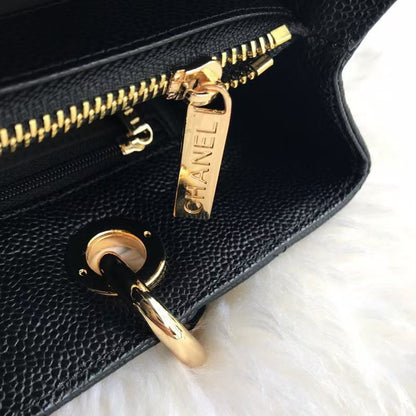 GST BLACK SPHERICAL LEATHER SHOPPING BAG WITH GOLD HARDWARE