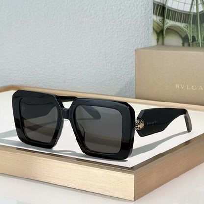 Square-framed Snake-patterned Black-rimmed Sunglasses