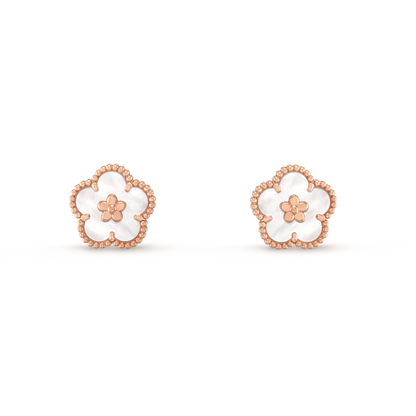 [basloveJW] GLÜCKLICHE ROSA GOLD WEISSE MOP OHRRINGE 