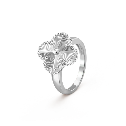 [basloveJW]Silberring mit Kleeblatt