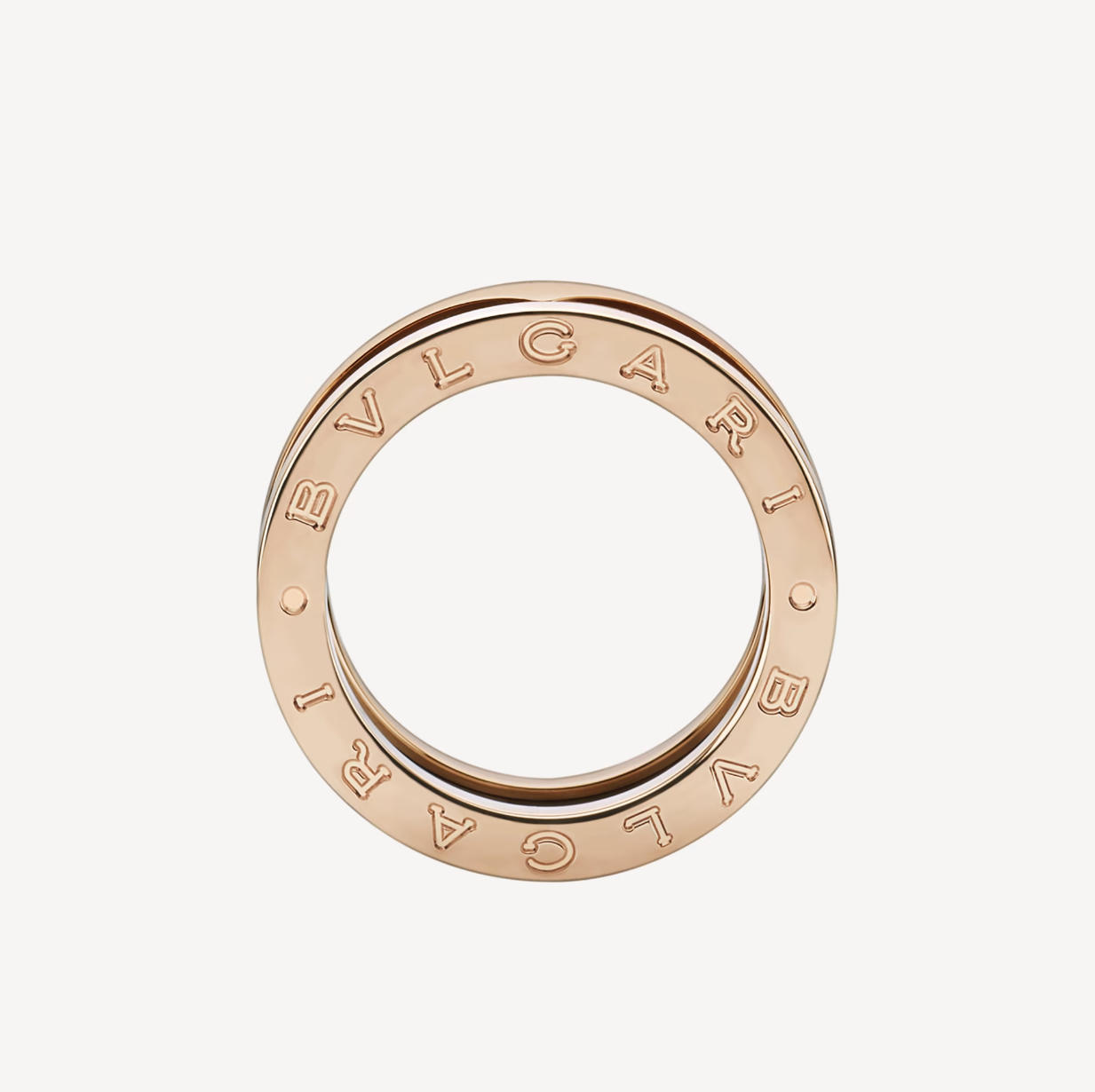 [AURORA]ZERO 1 TWO-BAND LOOPS AND BLACK CERAMIC PINK GOLD RING