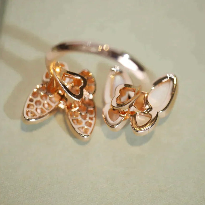 [basloveJW]ZWILLINGS-DIAMANT-MOP-RING MIT SCHMETTERLING
