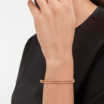 [AURORA]ZERO 1 SPIRAL LOGO PINK GOLD BRACELET