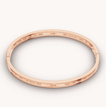 [AURORA]ZERO 1 SPIRAL LOGO PINK GOLD BRACELET