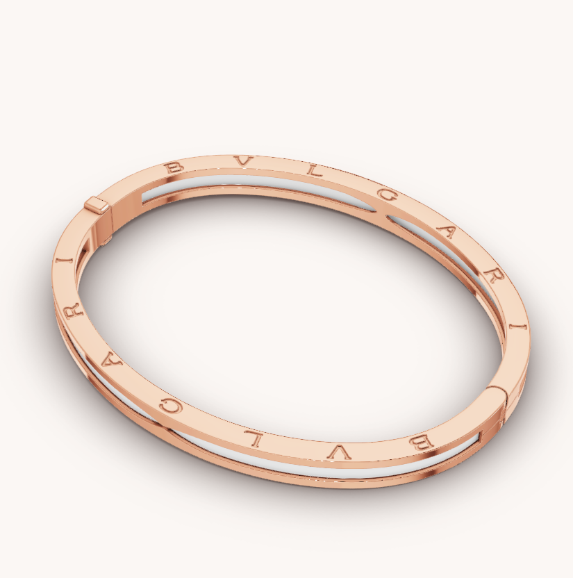 [AURORA]ZERO 1 PINK GOLD WITH WHITE CERAMIC BRACELET
