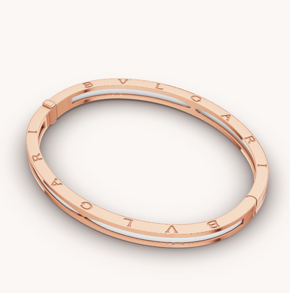 [AURORA]ZERO 1 PINK GOLD WITH WHITE CERAMIC BRACELET