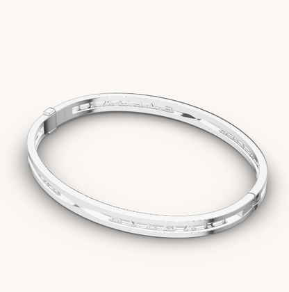[AURORA]ZERO 1 SPIRAL LOGO SILVER BRACELET