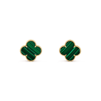 [AURORA]CLOVER MINI 9.5MM MALACHITE  EARRINGS