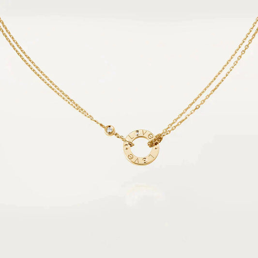 [AURORA]LOVE NECKLACE 16MM 2 DIAMONDS
