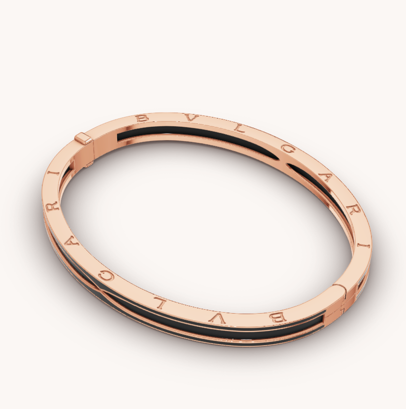 [AURORA]ZERO 1 ピンクゴールド マットブラックセラミックブレスレット