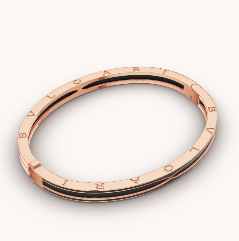 [AURORA]ZERO 1 ピンクゴールド マットブラックセラミックブレスレット