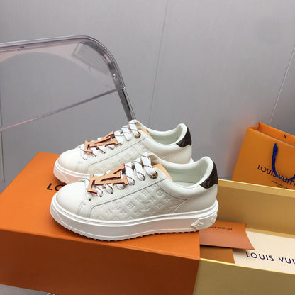 Time Out White Shoes With Big LOGO