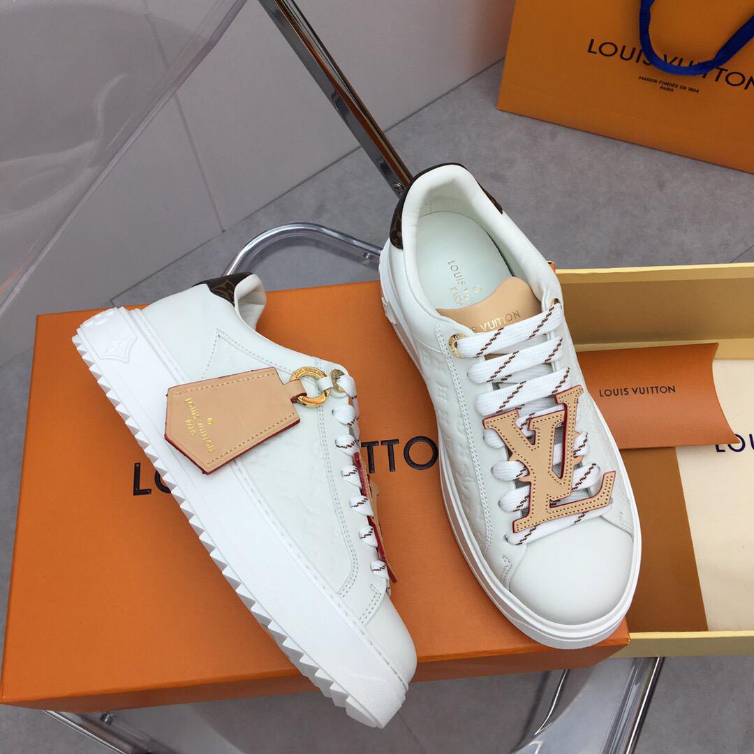Time Out White Shoes With Big LOGO