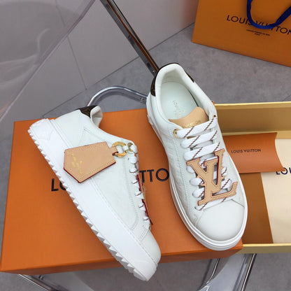 Time Out White Shoes With Big LOGO